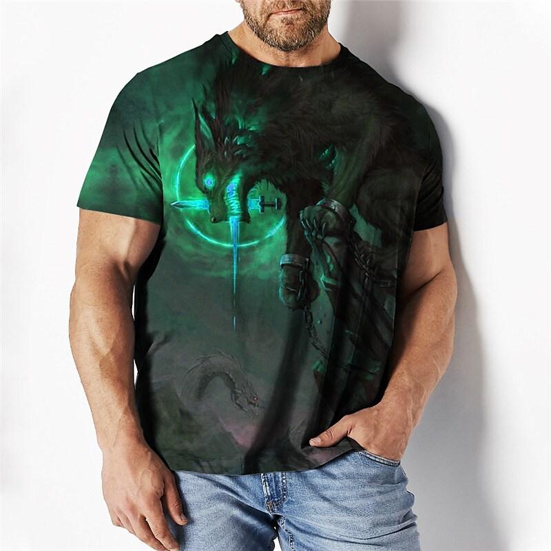 Vintage tričko Pánské letní krátké 3D topy s potiskem lva 2022 pánské oversized oblečení trička s výstřihem do O Výstřih The Boys Tee Streetwear