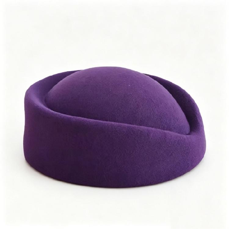 Classical French Flight Attendant Hat Polyester Stewardess Costume Accessoris Women Winter Fashion Headwear
