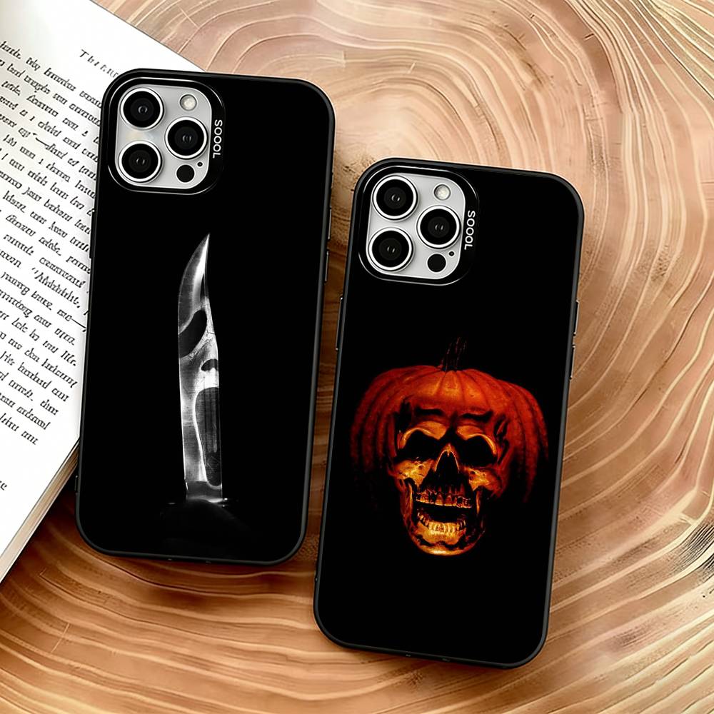 Halloween Michael Myers Phone Case For iPhone 17,16,15,14,13,12,11 Plus,Pro Max,XS,Colored Silver Plated Inside Cover
