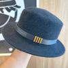 New Autumn And Winter French Elegant Retro Belt Flat Top Hat Women'S Woolen Fashion Top Hat Hepburn Style Trend