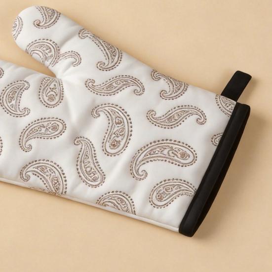 2Pcs Heat Resistant Oven Mitts Insulated Gloves Thick Baking Gloves with Anti-Scalding Layer Non-Slip Non-deforming Kitchen Mitts for Baking Cooking