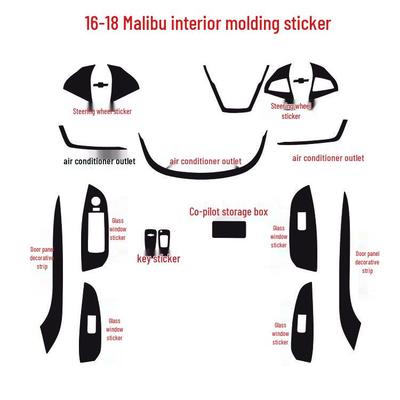 2016-2018 Chevrolet Malibu Koolstofvezel Interieur Middenconsole Sticker