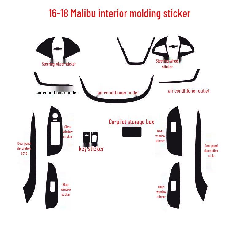 2016-2018 Chevrolet Malibu Carbon Fiber Interior Center Console Sticker