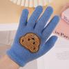 Windproof Warm Mittens Cute Cartoon Bear Full Finger Gloves New Children Gloves  Children