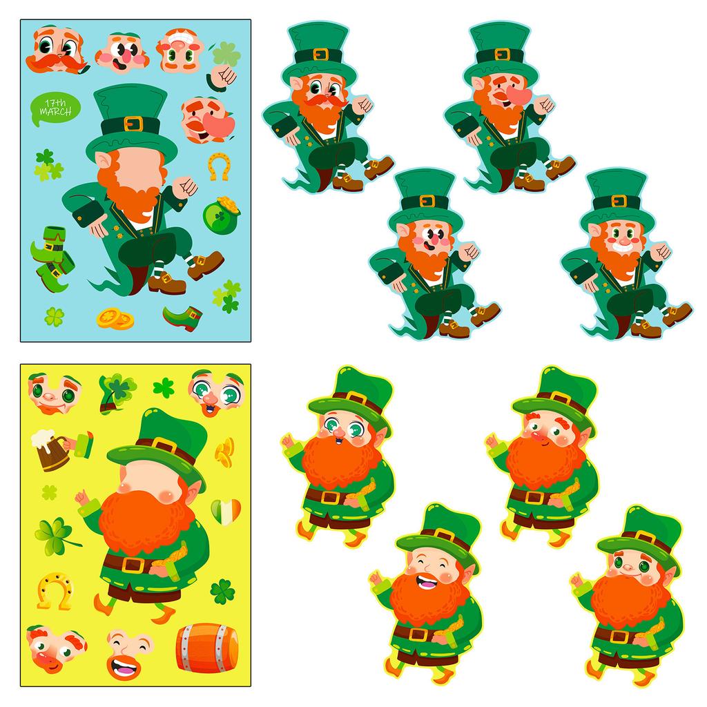 6 Packs of St. Patrick's Festival Independent DIY Cute Wind Parent-Child Interactive Baby Puzzle Change