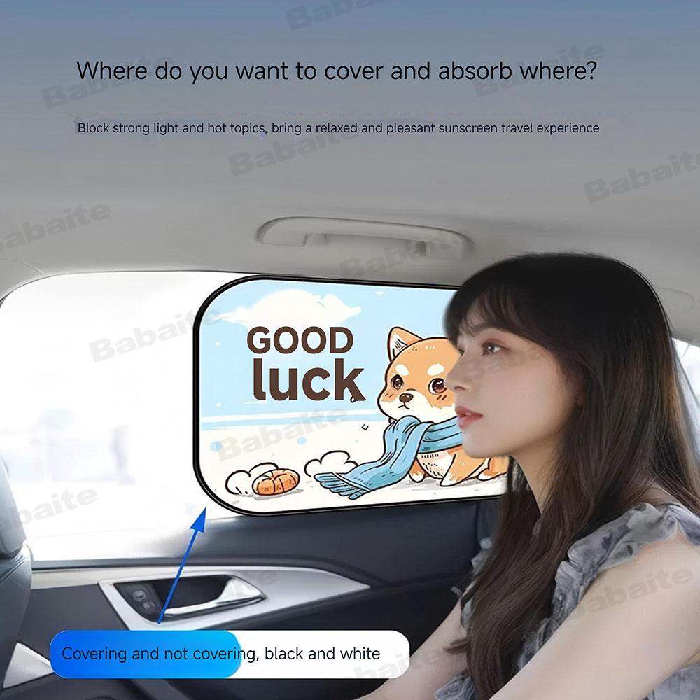 A-AbarthS-S Car Side Window Sunshade Sun Block Film Cloth Sun Visor UV Protection Window Curtain Car Sun Shade Cover