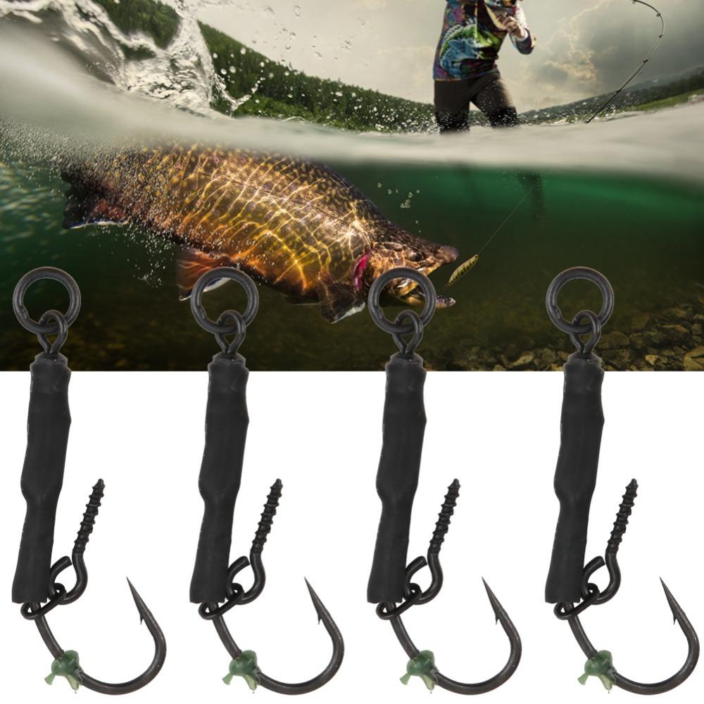 12PCS with Barbed Carp Fishing Hook with Swivels Fishing Hook Kit Ronnie Fishing Hook  Carp Fishing