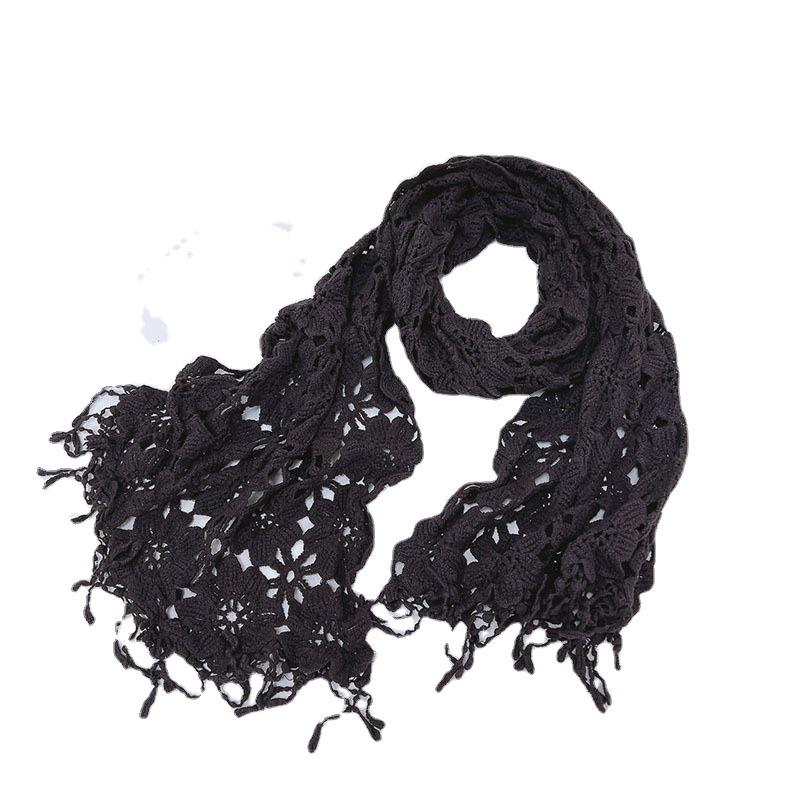 Sweet Spring And Autumn Lace Cotton Scarf Women's Knitting Soft Thin Small Shawl Winter Warm Scarves