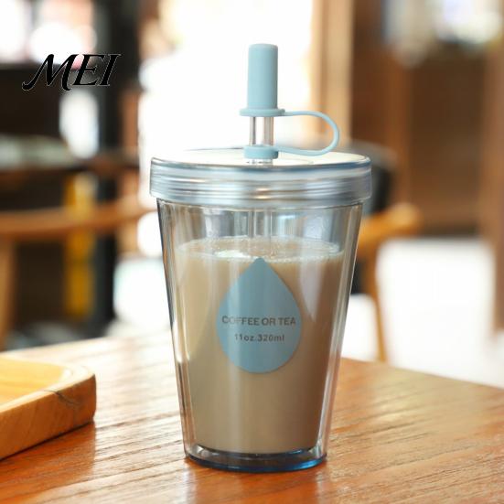 Lightweight Portable Water Bottle Drinking Straw Cup, Leak-proof PC Bottle, Durable Leak Proof for Students Anti-fall And Office Use Plastic Cup