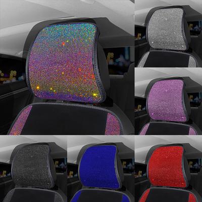 Bling Potahy na autosedačky Univerzální velikost Podložka na hlavu do auta Diamantové kamínky Auto Interiér Sedadlo Opěrka hlavy Polštář Příslušenství pro ženy