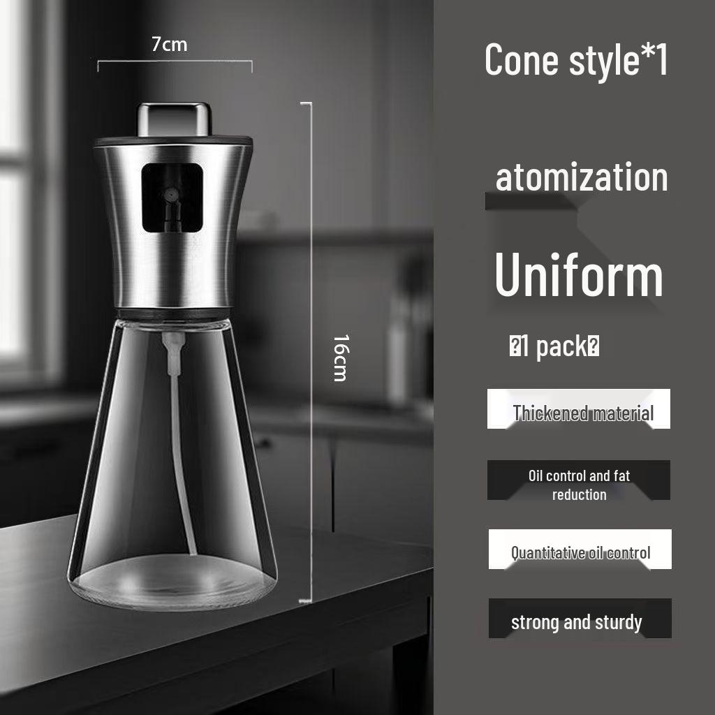 304 Stainless Steel Press-Type Oil Spray Bottle for Kitchen Cooking and BBQ