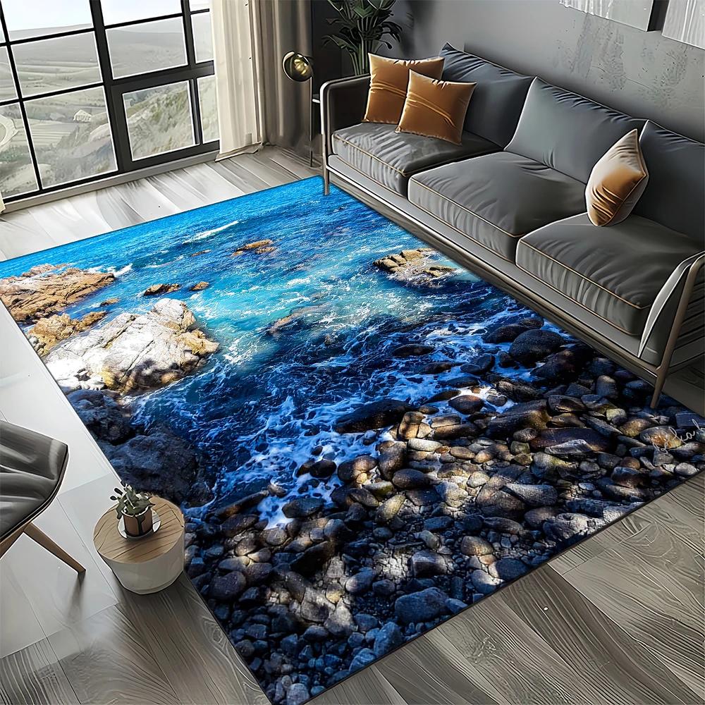 27 Style New Sea Water Beach Reef Nature Scenery Carpet Rug for Living Room Bedroom Home Sofa Decoration,Kids Non-slip Floor Mat