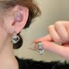 Premium Twisted Knotted Silver Needle Earrings Niche Minimalist Geometric Circle Earrings