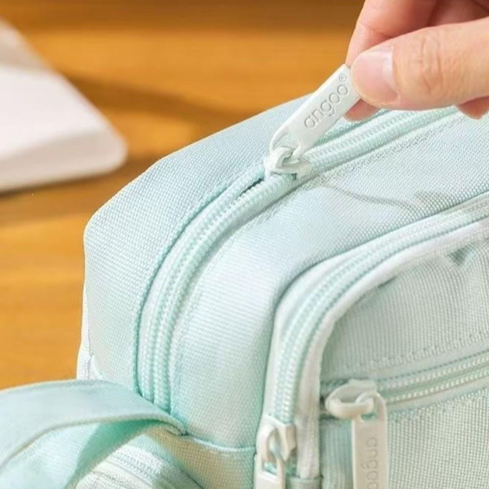 Large Capacity Pencil Case Three-Layer Multi-Functional Stationery Box Zipper Closure Portable Design