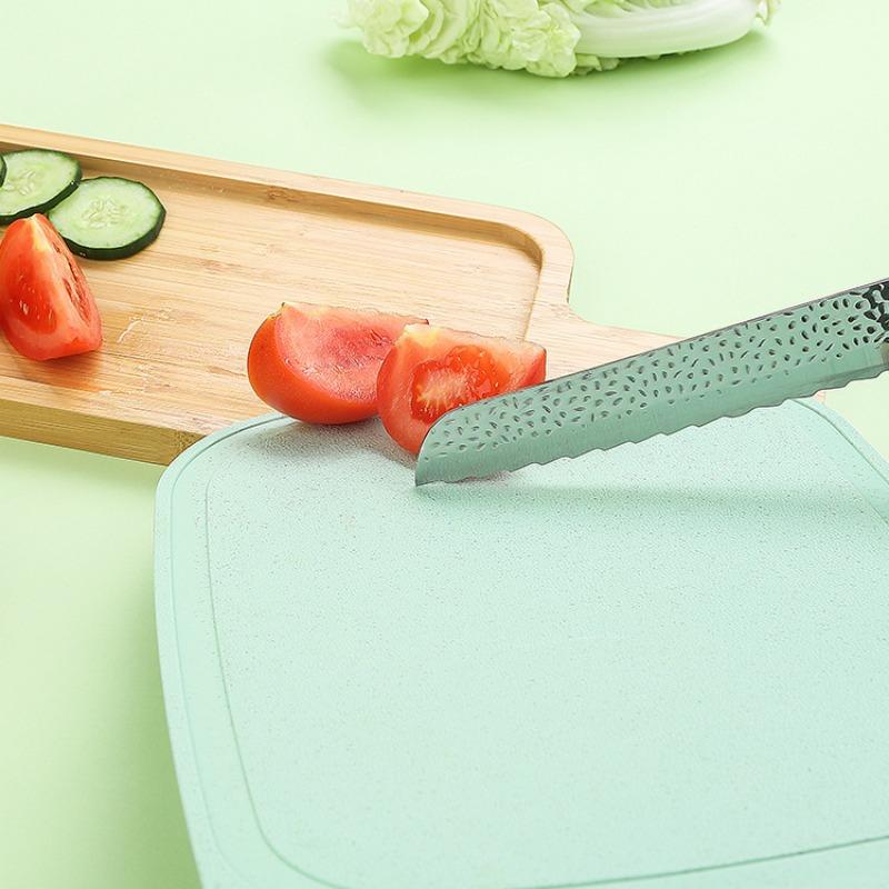 Wheat Straw Household Double-sided Vegetable Board for Cutting Fruits, Anti-mold and Anti-slip Plastic Small Chopping Board and Cutting Board