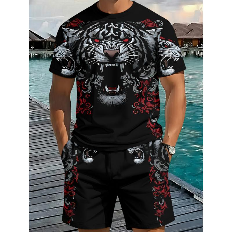 New 3D-printed men s clothing - short-sleeved T-shirts are stylish S