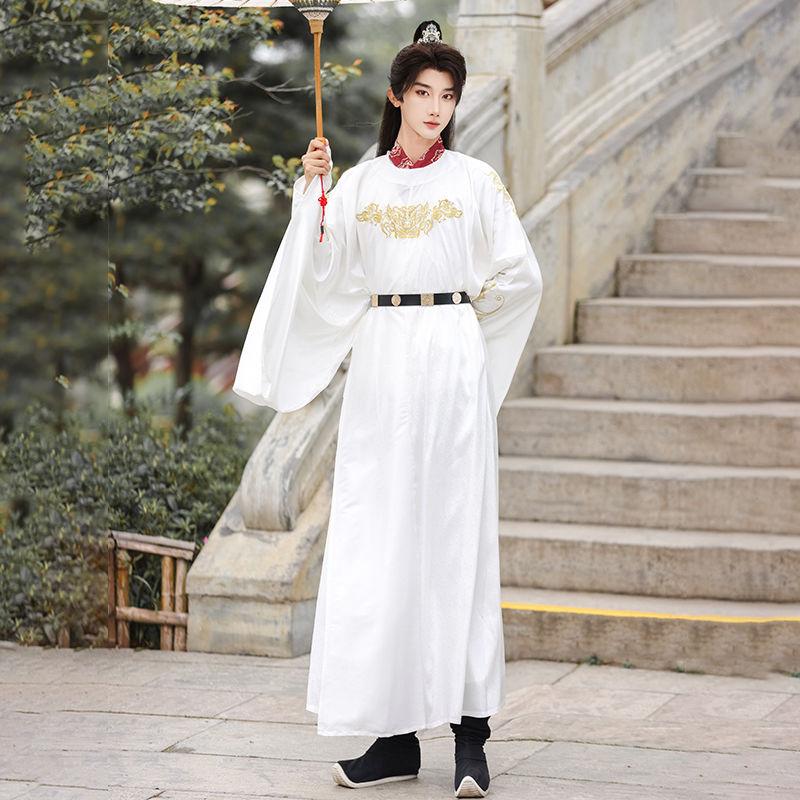 Chinese Style Round Neck Robe Embroidered Hanfu For Wedding Groom And Groomsmen