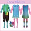 Cute Fantasy Trolls Cosplay Costume Poppy Dress Anime Halloween Stage Outfit