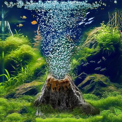 Volcanic Aquarium Stone For Decoration, Bubble Aerator For Precious Fish, ABS Volcanic Motor With Aeration Stone, 1 Piece