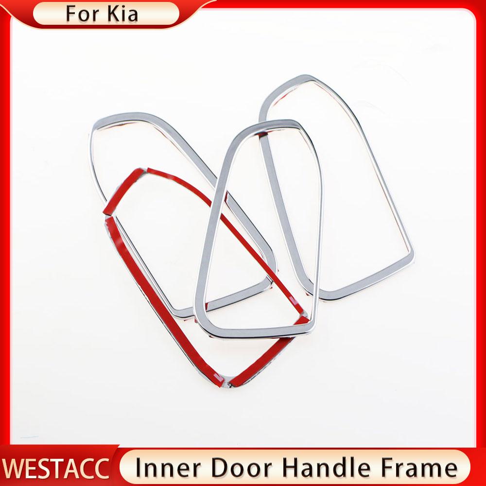 4Pcs Chrome Car Inner Door Handle Frame Cover Decoration Sticker for Kia Sportage R SportageR 2012 2013 2014 2015