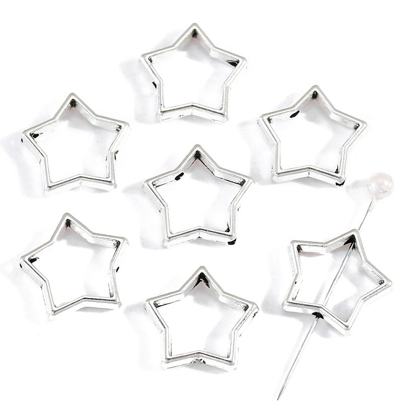 20 Stück Sternperlen Ring Abstandshalter Perlen Kappe DIY Armbandperlen Für Schmuckherstellung Zubehör Innendurchmesser geeignet für 8mm Perlen