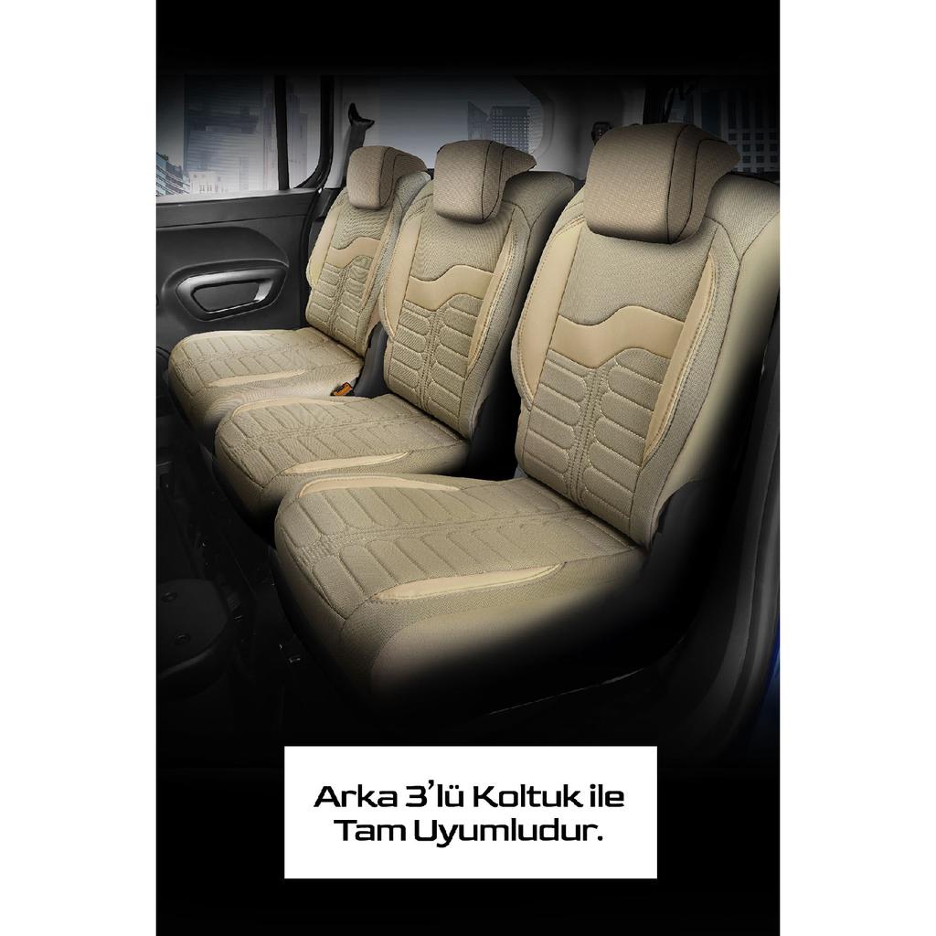 Panda Chile Series British Jacquard Fabric Peugeot Rifter Compatible Car Seat Cover - Full Set Compatible for All Vehicles Universal