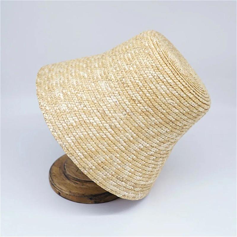 100% Natural Straw Bucket Hat for Women Summer Sun Protection Breathable Foldable Beach Hat Wide Brim UV Protection Travel Cap