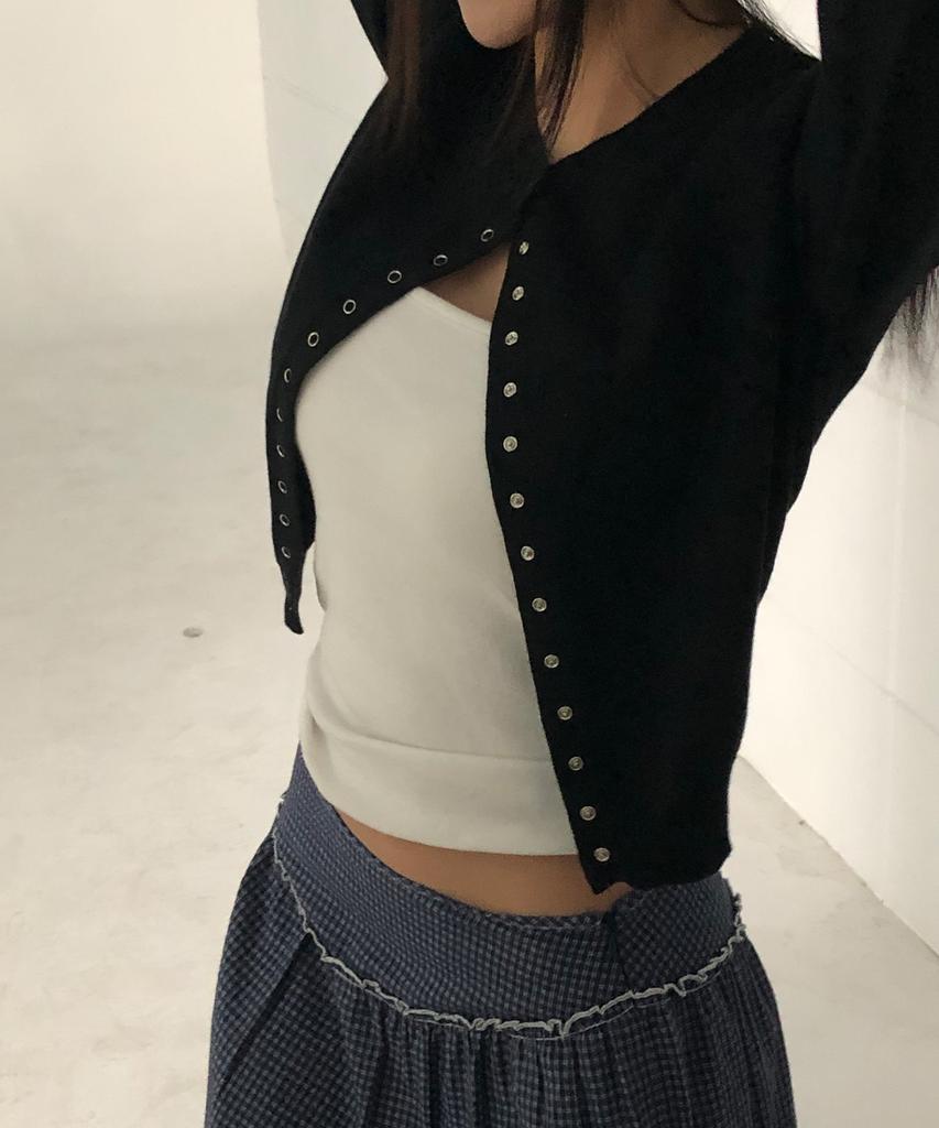 Chix Check Tiered Long Skirt Navy
