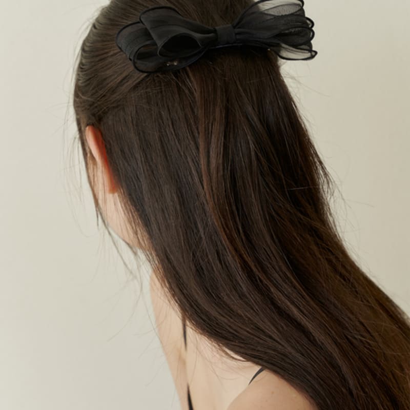 

KINDABABY romantic double ribbon pin - black black