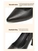 Comfortable Four-Season Leather Stiletto and Block Heel Stewardess Work Shoes for Women