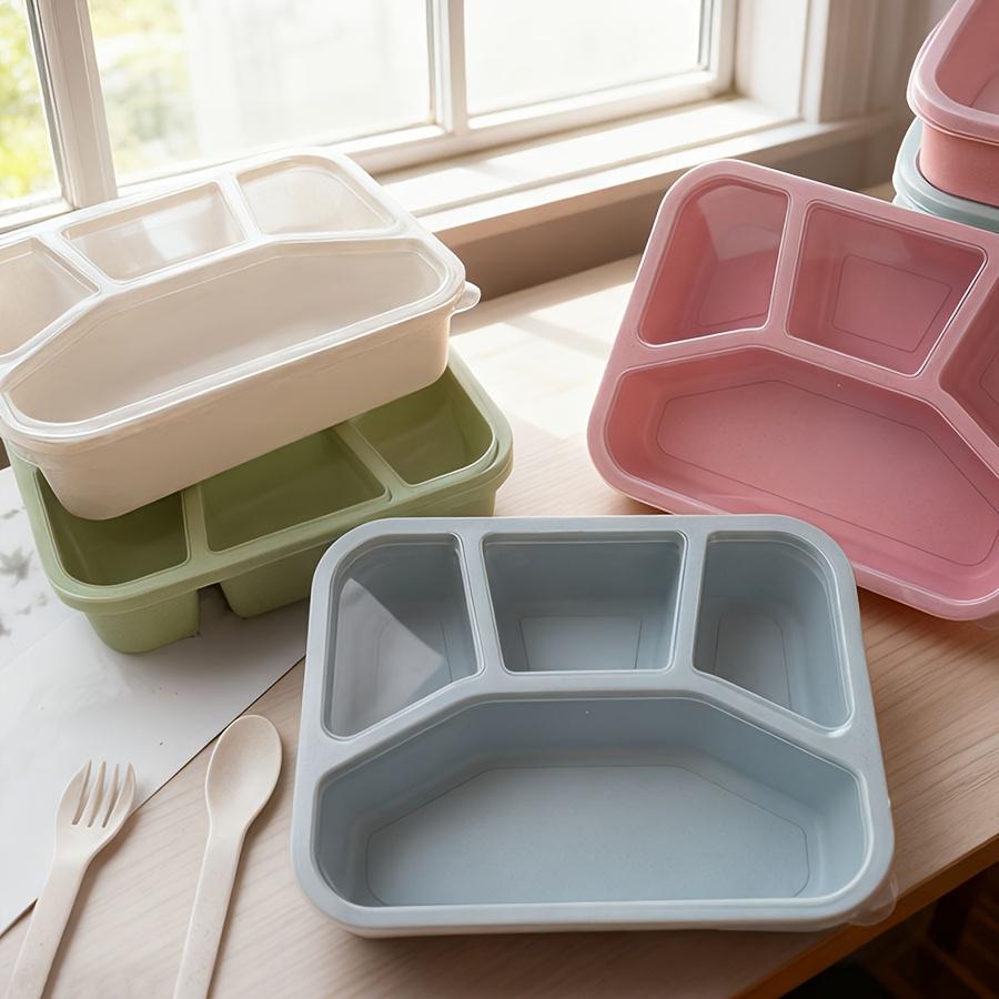 Student Square Lunch Box 4 Compartments, Bento Box Snack & Dry Fruit Container, Food Storage Snack Plate, Leak-Proof