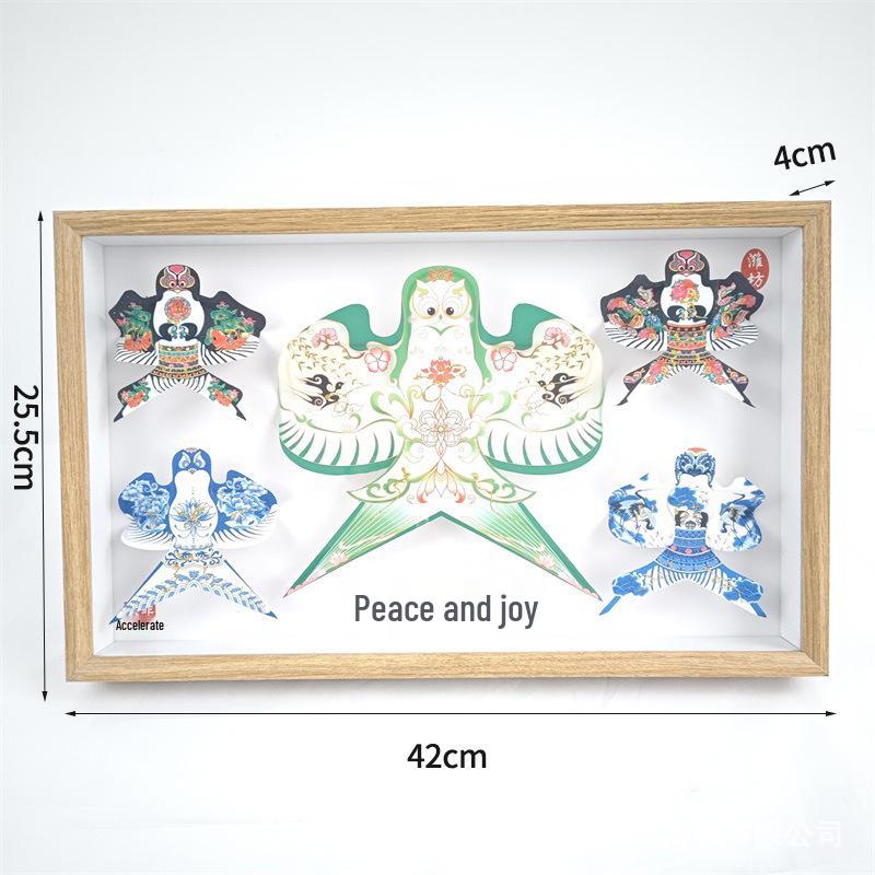 Exquisite Weifang Traditional Kite Wooden Frame Gift Set: Five Handcrafted Ornaments