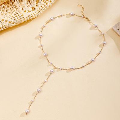 Parelketting sieraden dames herfst en winter mode veelzijdig niche licht luxe franje trui ketting lang