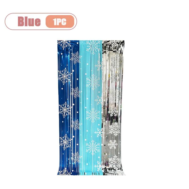 1-10PCS Christmas Snowflake Tassel Curtain Shimmering Foil Backdrop Sparkling Decor for Party Wedding Stage and Photography Prop