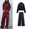 Printed Flannel Sweatshirt Outwear 1131849 Side Stripes with Decorative Fleece Jogger Pants 1131850
