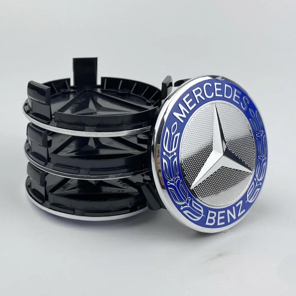 thvjz10 For Mercedes Benz 75MM Car Styling Wheel Center Covers Hub Caps Replacement For Mercedes Benz W211 W203 W204 W210 W124 AMG W202