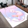 Mew Character Illustration Square Area Rug, Non-Slip Floor Mat for Bedroom, Perfect Gift for Mew Fans.chl