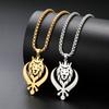 My Shape Punk Crown Lion King With Sikh Symbol Khanda Pendent Necklace Stainless Steel Animal Charm Choker Chains Jewelry Gifts
