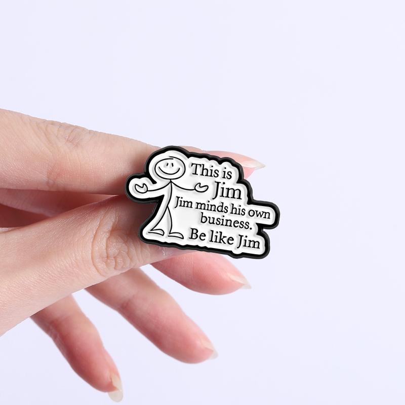 Funny Humor Sarcastic Enamel Pins Mind Your Own Busines Brooches Lapel Badges Simple Punk Clothes Jewelry Gift for Friends