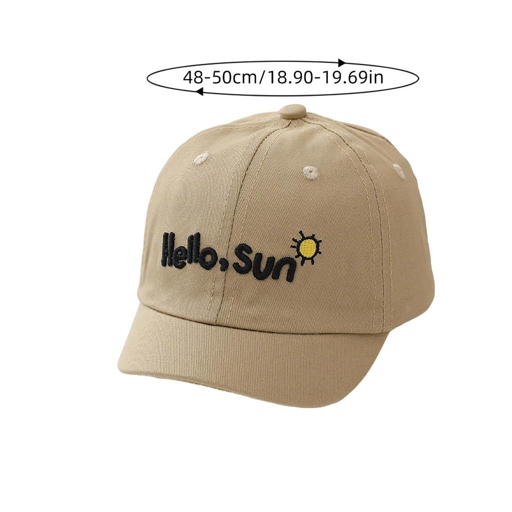 Cute Embroidery Baby Baseball Cap Short Brim Peaked Hat for Toddler Boys Girls Adjustable Sun Hats