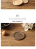 Round Black Walnut and Beech Wood Coasters, 6-Piece Set – Heat-Resistant Placemats for Coffee and Tea Cups