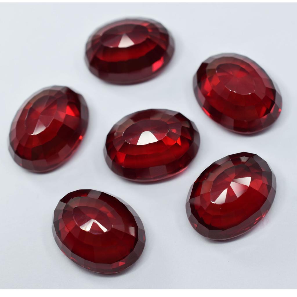 6 Pcs 180 Ct Natural CERTIFIED Bloody RED Ruby OVAL Loose Gemstone Lot Huge Size YY-258