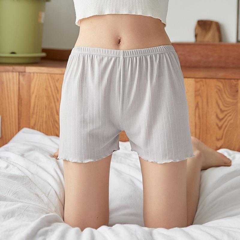 Summer Ice Silk Safety Pants Women Can Wear Loose Leggings Thin Pajama Shorts Lace Does Not Roll