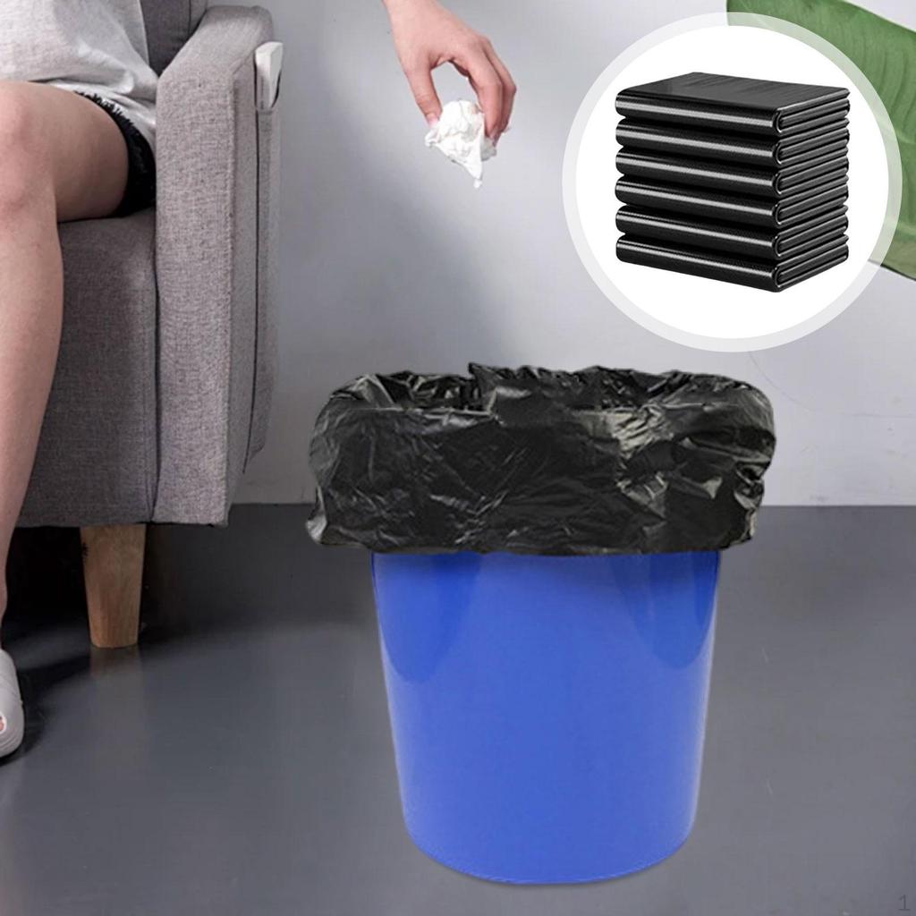 50 Pieces Single Use Trash Bags Garbage Large Capacity Black Wastebasket Liners for Home Office
