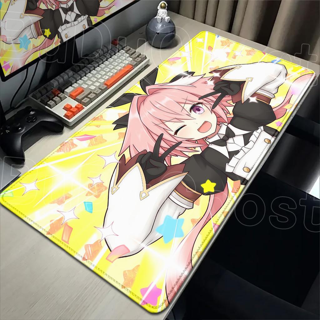 Large Anime E-sprt Gaming Mouse Pad HD Printing Computer Keyboard Mats PC Rubber Accessories 900x400mm Fate Astolfo Anime Carpet