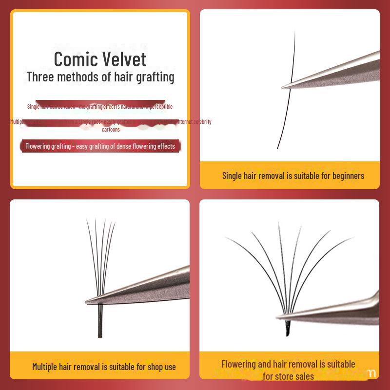Velvet Soft Comic Single & Multi-Root Natural False Eyelashes