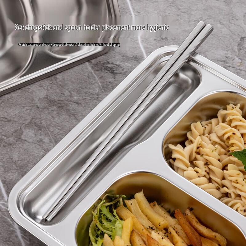 Qianshen 304 Stainless Steel Compartment Meal Tray
