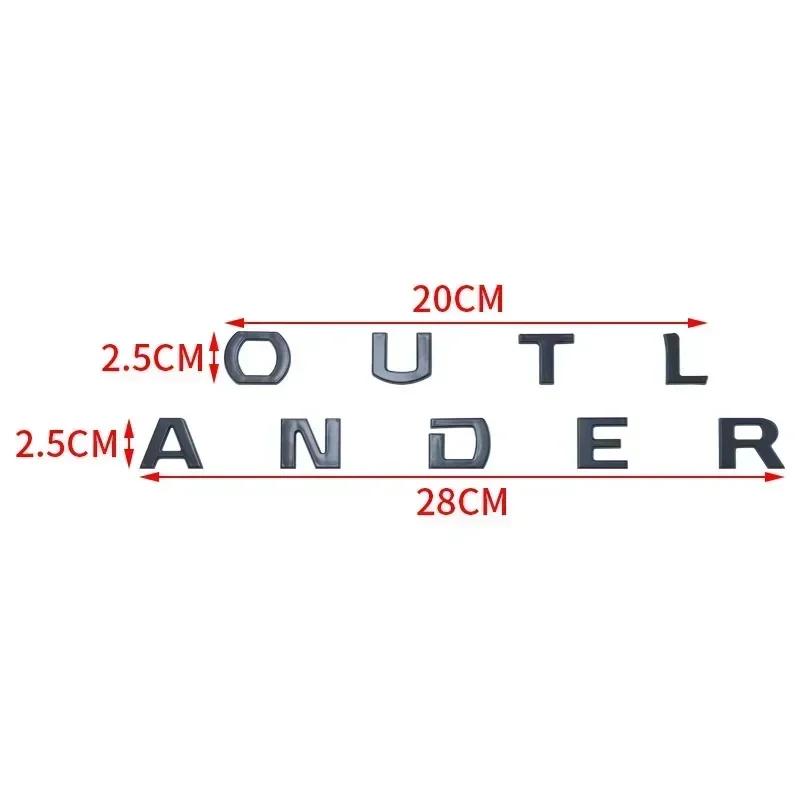 For Mitsubishi 13-19 Outlander Letters Bonnet Badge Front Hood Emblem 3D ABS Stickers Chrome Black Car Styling Accessories