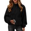Women's Stand Collar Jacket Loose Fit Fall Winter Coat Outerwear