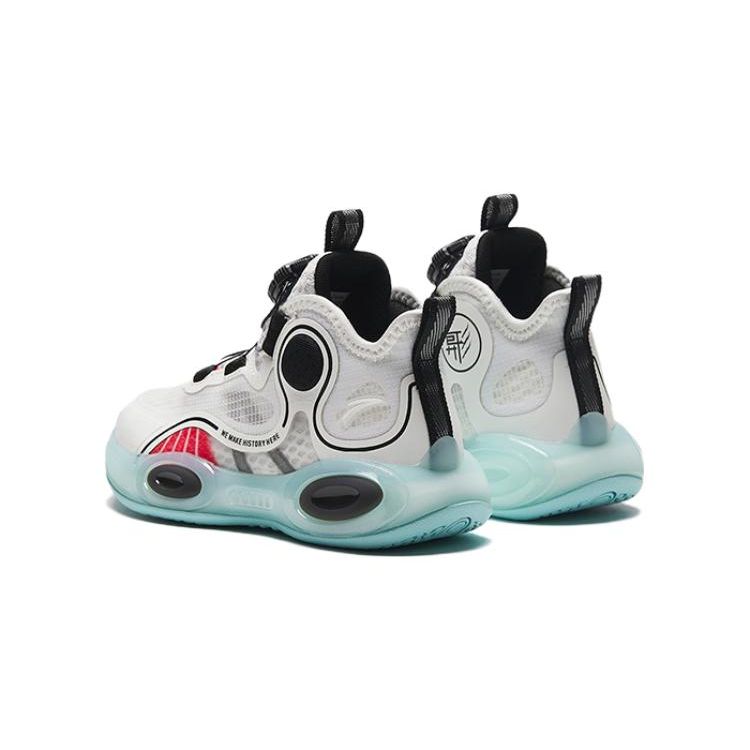 Anta Shock Absorbing Durable Breathable Low Top Kids Basketball Shoes Kids sneaker White Black 312339956-7